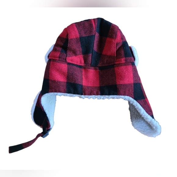 Plummers Arctic Lodge Red Plaid Sherpa Fleece Trapper Hat - Picture 3 of 8